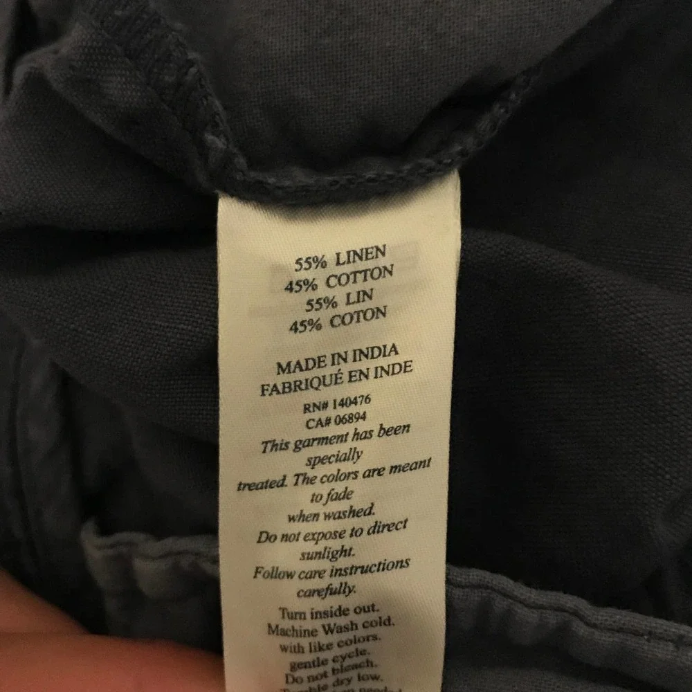 Faherty Shorts Mens 38 Blue Chino Preppy Linen Blend Casual